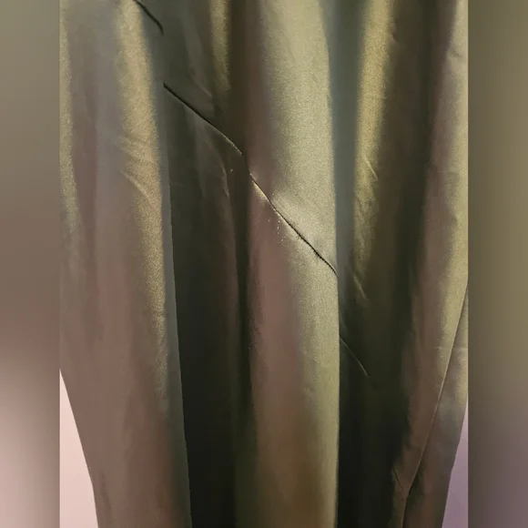 Petal & Pup Size Small Selma One Shoulder Satin Gown Olive Green READ INFO - Picture 8 of 12